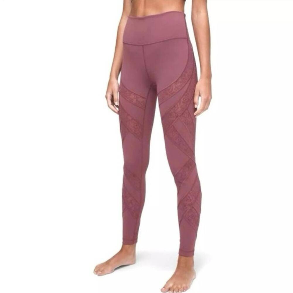 Lululemon Wunder Under Hi Rise Tight Women's Size 8 Plumful Flocked Mesh